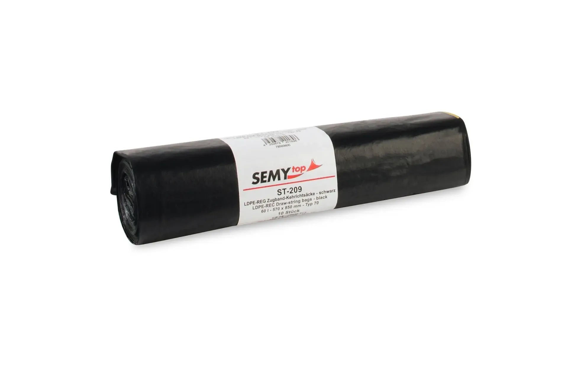 SemyTop Zugband-Kehrichtsäcke 60L, LDPE-Regenerat, Typ 70