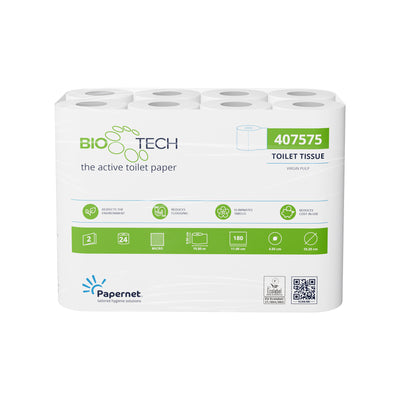 Papernet Bio Tech Toilettenpapier, 2-lagig, 180 Blatt, 24er Großpack