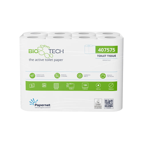 Papernet Bio Tech Toilettenpapier, 2-lagig, 180 Blatt, 24er Großpack