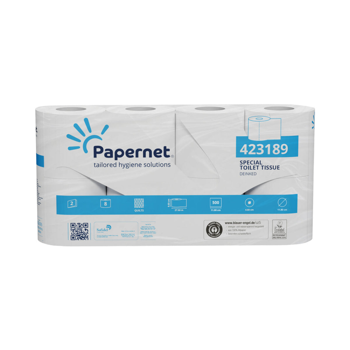 Papernet Toilettenpapier, 2-lagig, 500 Blatt Großrolle