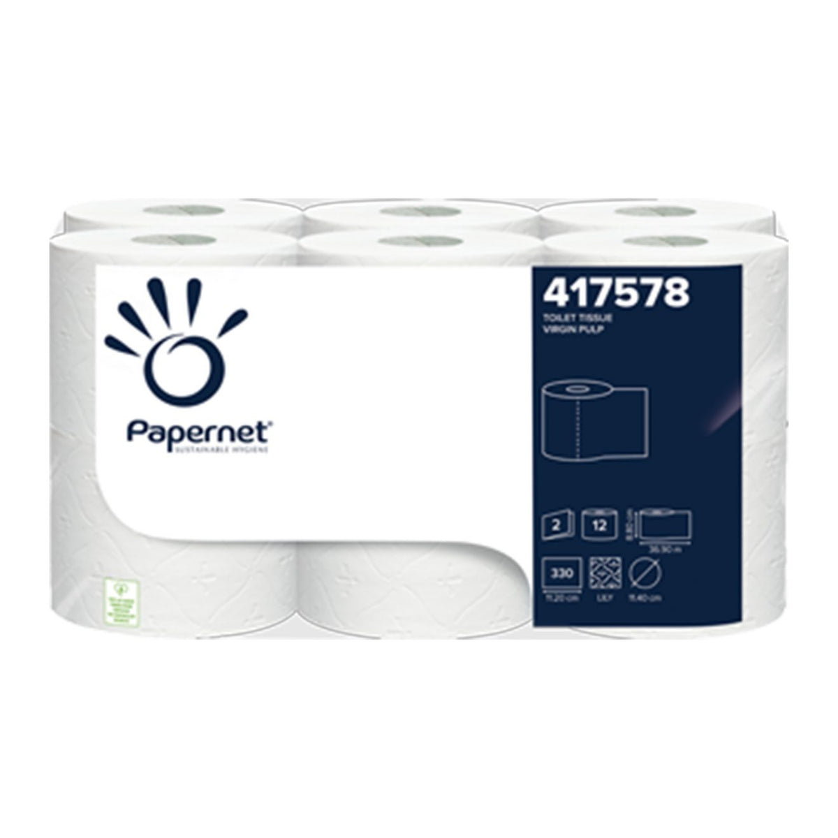 Papernet Toilettenpapier, 2-lagig, 330 Blatt Großrolle