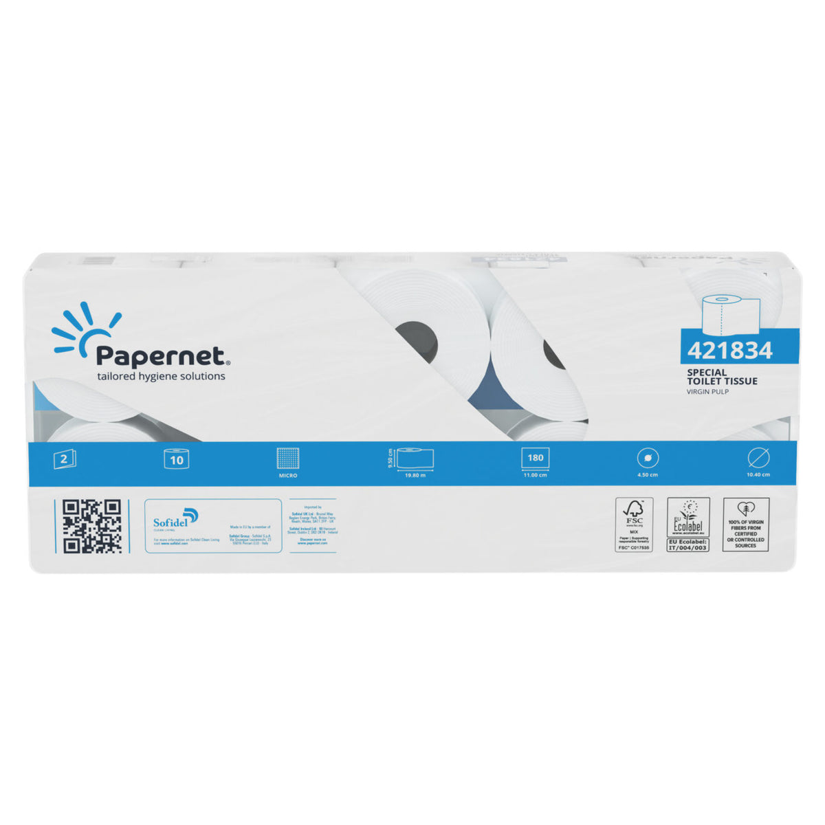 Papernet Toilettenpapier, 2-lagig, 180 Blatt, 10er Pack