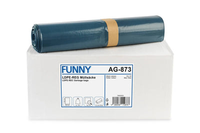 Funny LDPE-Regenerat Müllsäcke, blau, Typ 100, 120 L